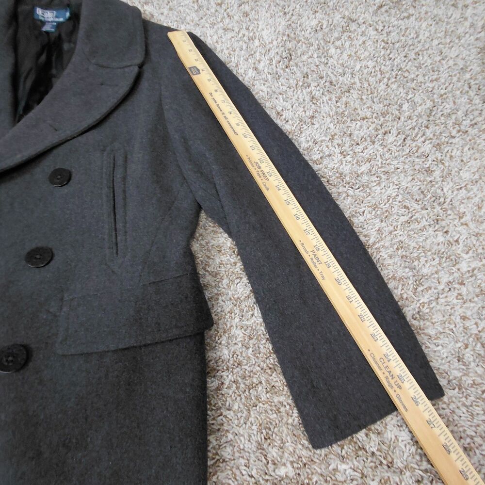 Polo Ralph Lauren Double Breasted Peacoat Mens XL Grey Wool Navy Naval Anchor - Picture 8 of 8